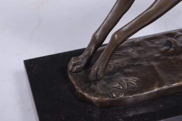 Art Deco Whippet Sculpture in Bronze by Bayre - Image 4