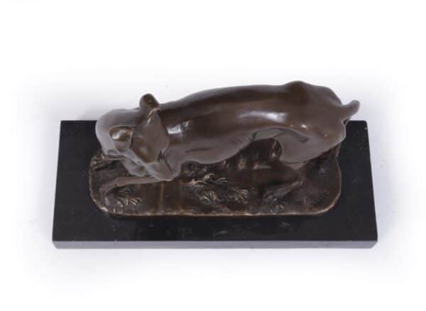 Art Deco Whippet Sculpture in Bronze by Bayre - Image 3