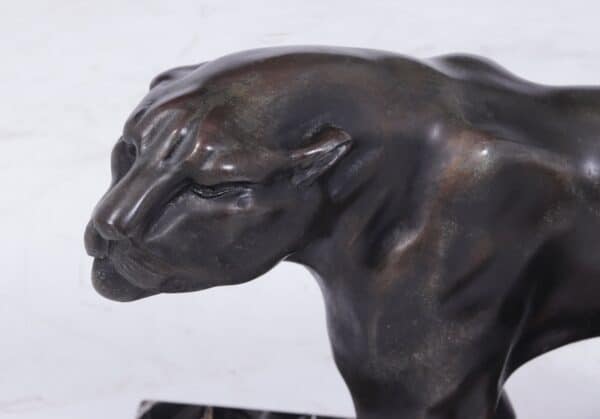 Art Deco Patinated Black Panther Sculpture by Jaques Limousin Antique Sculptures 15