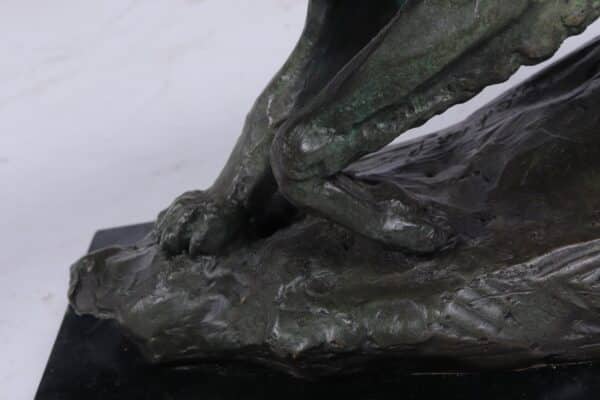 Mid Century Bronze Studio Sculpture of Wolf - Image 11
