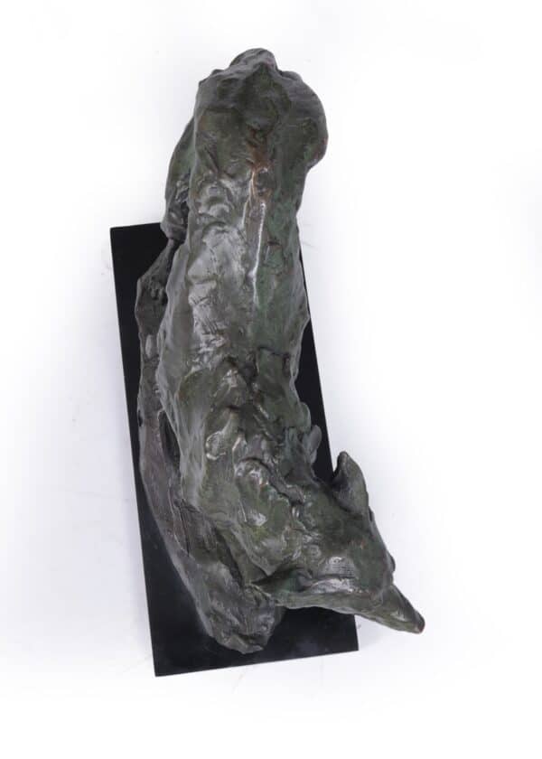 Mid Century Bronze Studio Sculpture of Wolf - Image 9