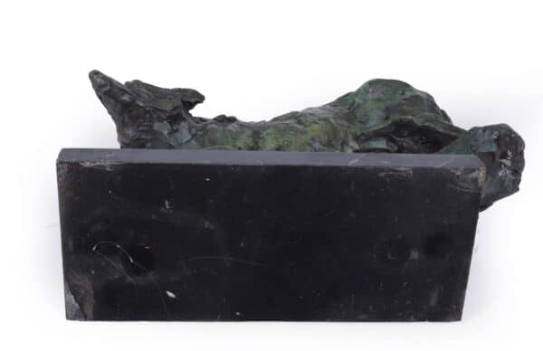 Mid Century Bronze Studio Sculpture of Wolf - Image 8