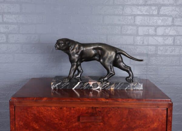 Art Deco Patinated Black Panther Sculpture by Jaques Limousin Antique Sculptures 13