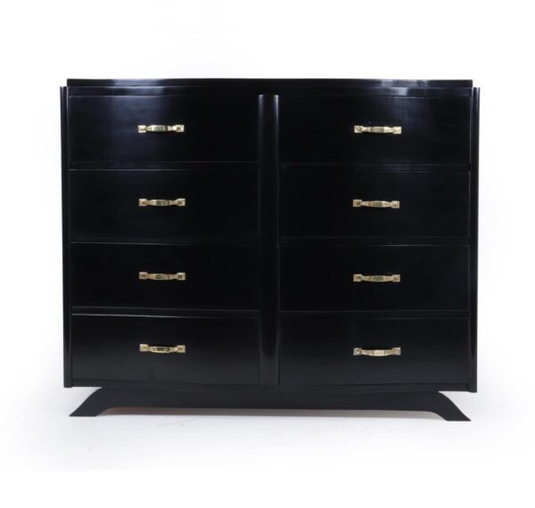 Art Deco Commode Chest of Drawers in Black Ebonised Lacquer Antique Chests 3