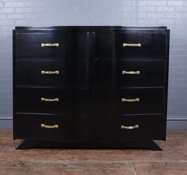 Art Deco Commode Chest of Drawers in Black Ebonised Lacquer - Image 5