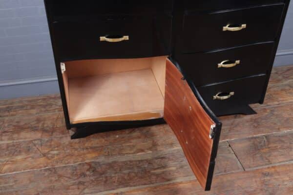 Art Deco Commode Chest of Drawers in Black Ebonised Lacquer - Image 2