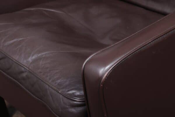 Mid Century Danish Leather Wing Chair c1960 - Image 7