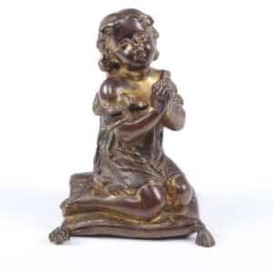 Italian Gilt Bronze Cherub c1860 Antique Art