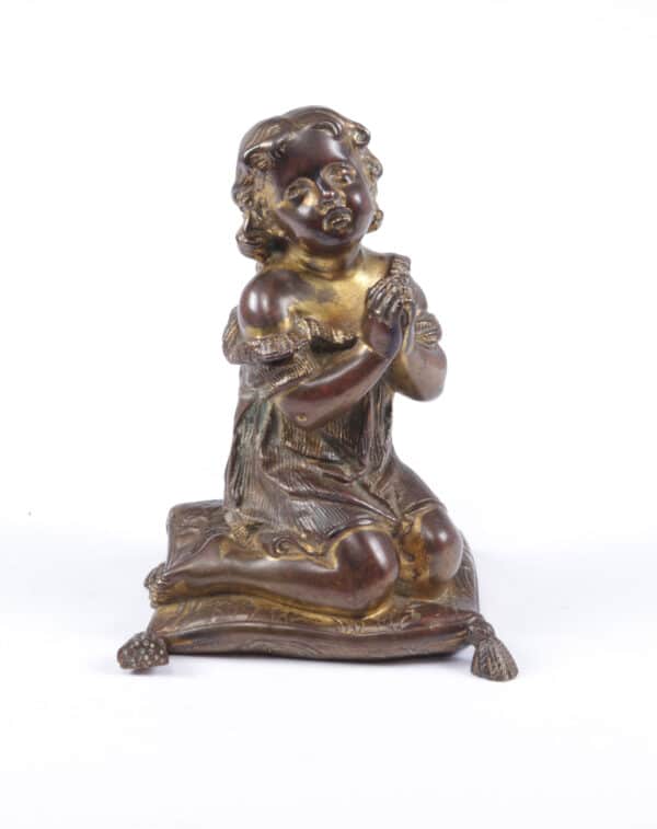 Italian Gilt Bronze Cherub c1860 Antique Art 3