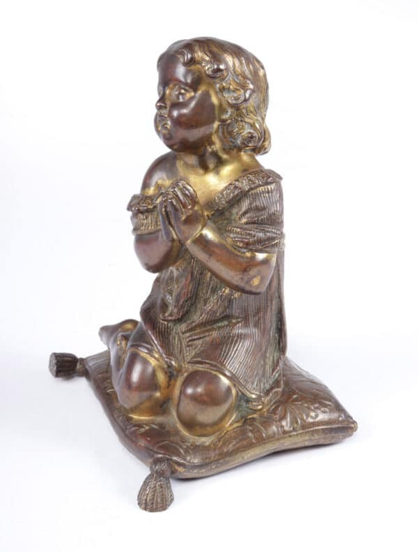 Italian Gilt Bronze Cherub c1860 Antique Art 10