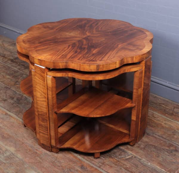 Art Deco Walnut Nest of Tables c1930 - Image 12