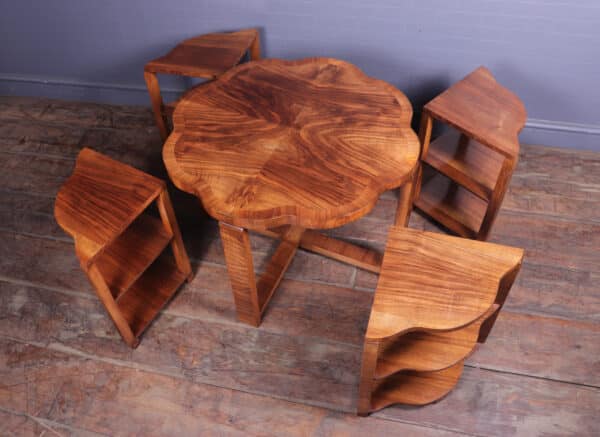 Art Deco Walnut Nest of Tables c1930 - Image 7