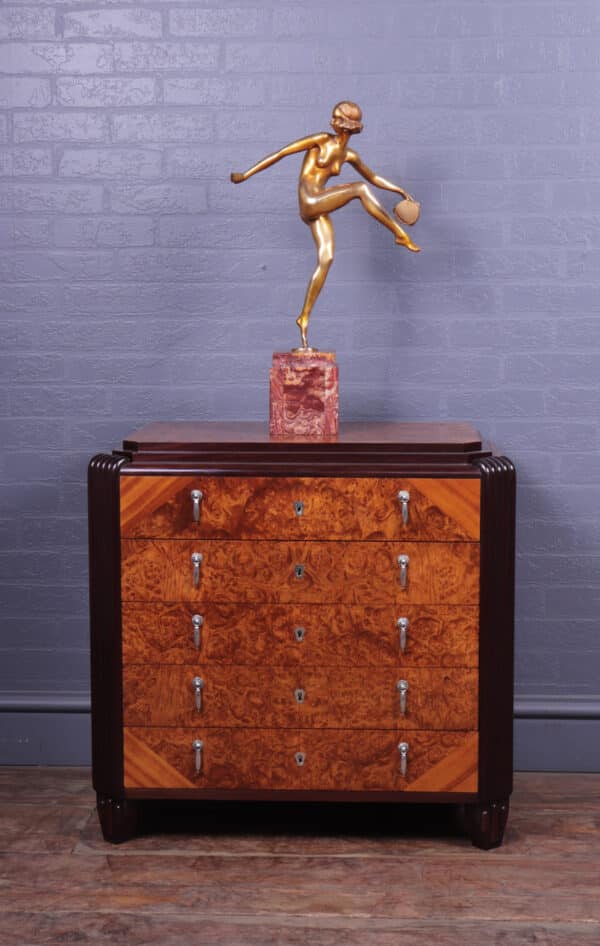 Art Deco Gilt Bronze Sculpture “Tamborine Dancer” by Feguays c1925 - Image 13