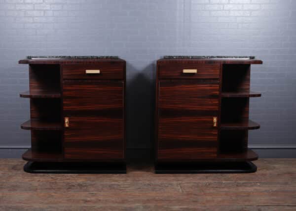 Pair of French Art Deco Macassar Ebony Cabinets Antique Cupboards 15