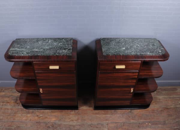 Pair of French Art Deco Macassar Ebony Cabinets Antique Cupboards 14