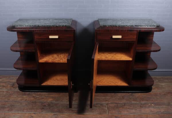 Pair of French Art Deco Macassar Ebony Cabinets Antique Cupboards 10