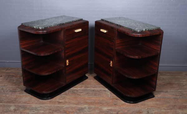 Pair of French Art Deco Macassar Ebony Cabinets Antique Cupboards 8
