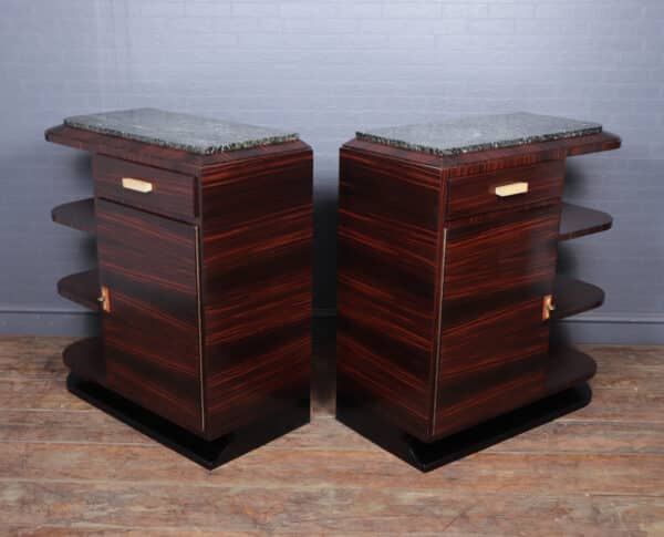 Pair of French Art Deco Macassar Ebony Cabinets Antique Cupboards 7