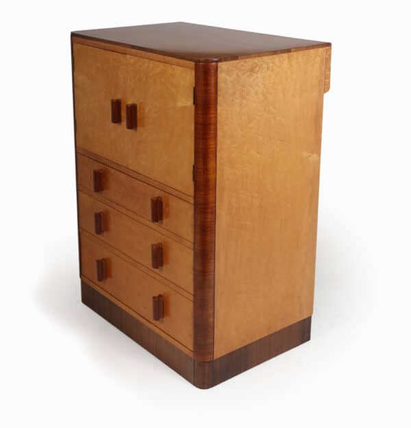 Art Deco Tall Boy in Birds Eye Maple - Image 7