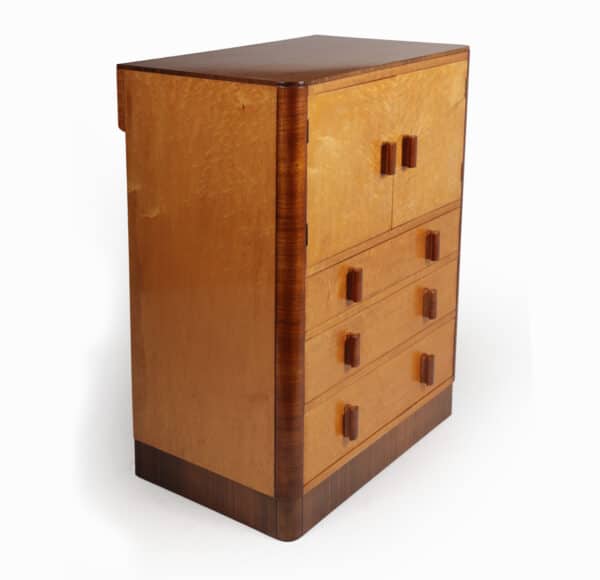 Art Deco Tall Boy in Birds Eye Maple - Image 6
