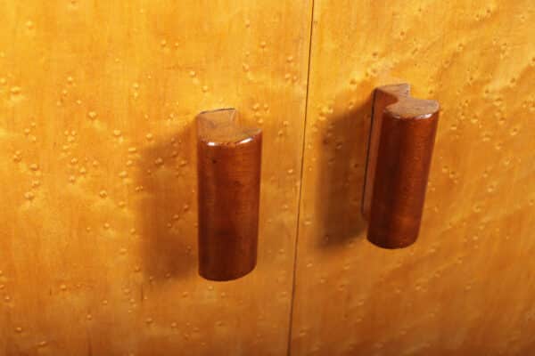 Art Deco Tall Boy in Birds Eye Maple - Image 4