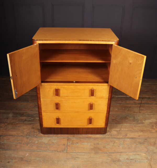 Art Deco Tall Boy in Birds Eye Maple - Image 3