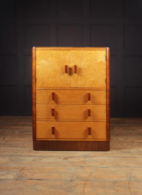 Art Deco Tall Boy in Birds Eye Maple - Image 9