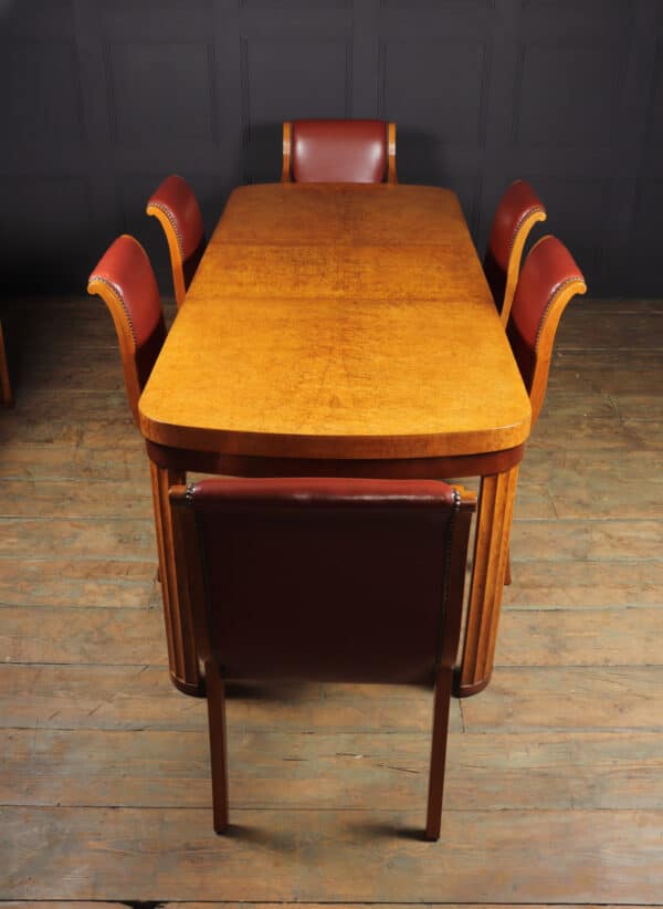 English Art Deco Dining Table And Chairs c 1930 - Image 3