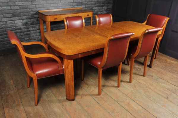 English Art Deco Dining Table And Chairs c 1930 Antique Tables 7