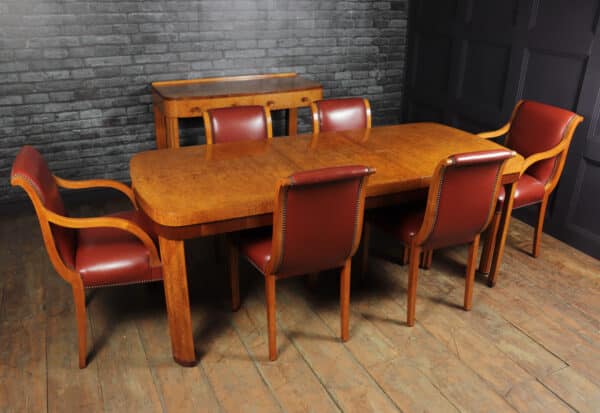 English Art Deco Dining Table And Chairs c 1930 Antique Tables 11