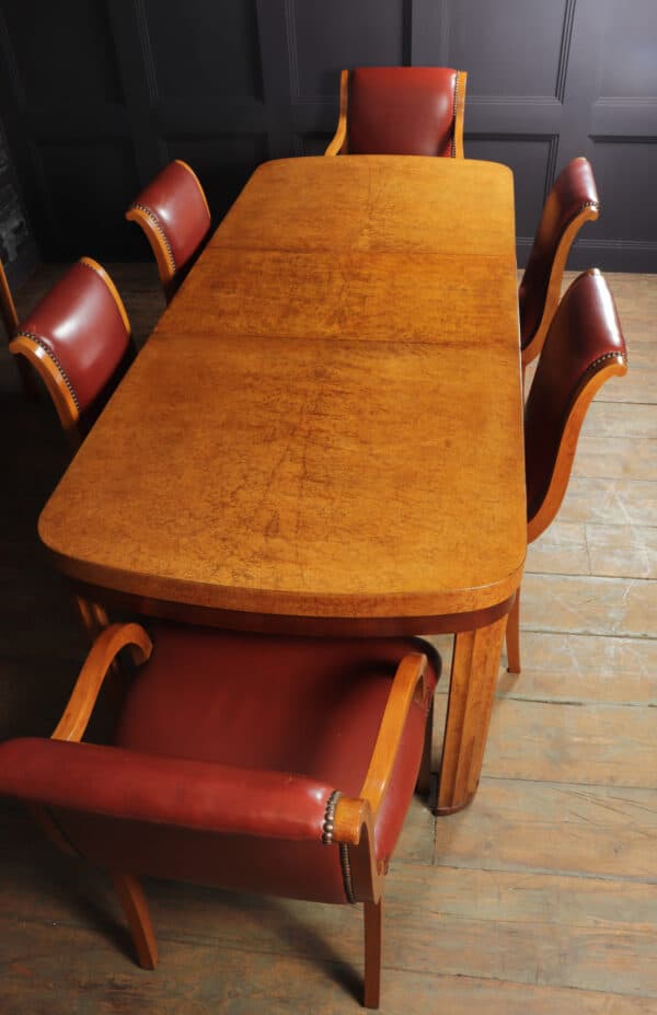 English Art Deco Dining Table And Chairs c 1930 Antique Tables 12