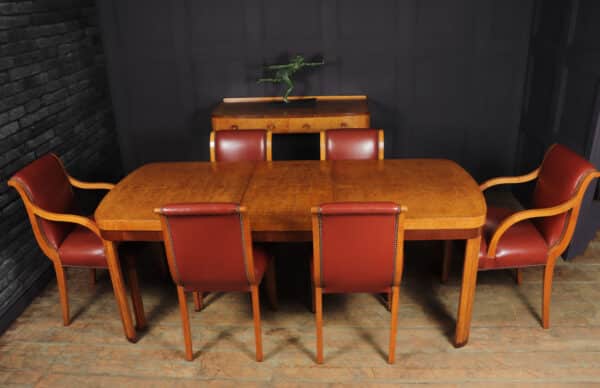 English Art Deco Dining Table And Chairs c 1930 Antique Tables 14