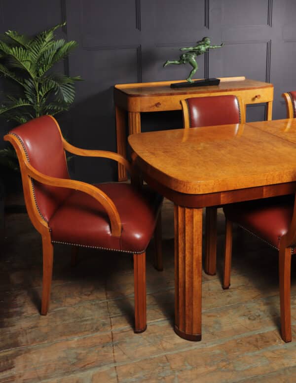 English Art Deco Dining Table And Chairs c 1930 Antique Tables 15