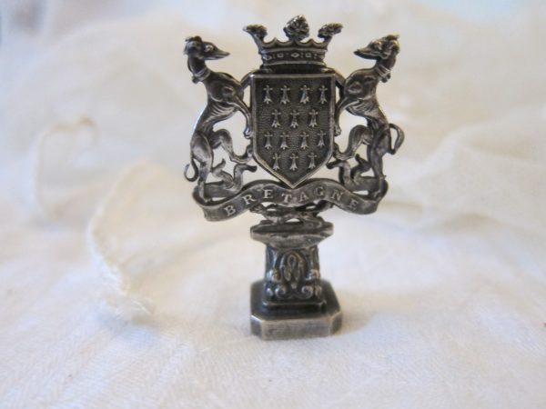 c.1899 Antique French Coat of Arms Seal "J G"