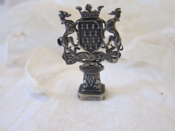 c.1899 Antique French Coat of Arms Seal “J G” Fluer De lis Antique Collectibles 4