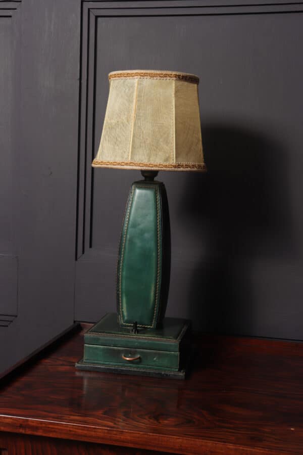 Stitched Leather Table Lamp by Jacques Adnet France 1950 Miscellaneous 6