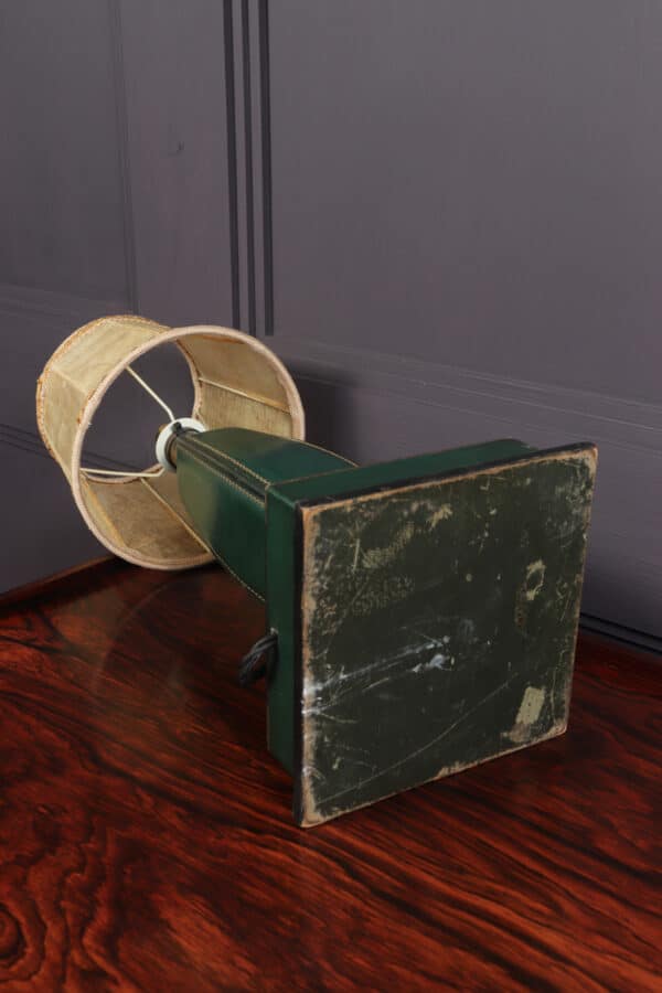 Stitched Leather Table Lamp by Jacques Adnet France 1950 - Image 11