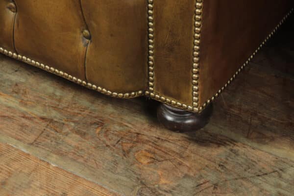 Pair of Brown Leather Chesterfield Club Chairs - Image 2