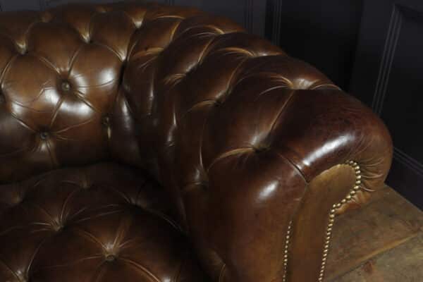 Pair of Brown Leather Chesterfield Club Chairs - Image 13