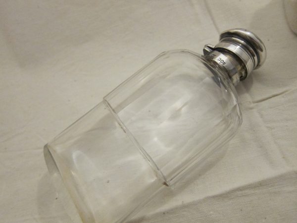 1891 London “Asprey” Silver & Cut Glass Hip Flask Antique Antique Silver 4
