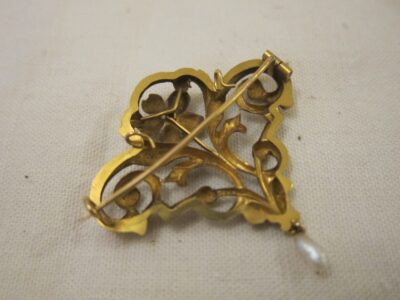 Art Nouveau 18ct Gold Brooch 2.8grms - Image 8