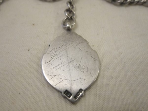 c.1925 Birmingham Silver Double Pocket Watch Albert/48.6grms - Image 5