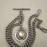 c.1925 Birmingham Silver Double Pocket Watch Albert/48.6grms pocket watch silver albert Antique Silver