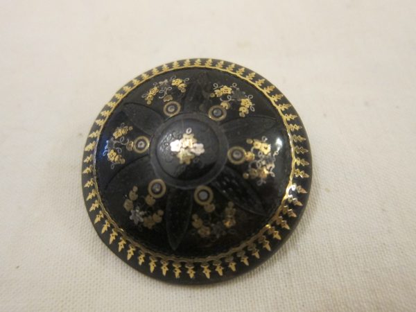 Early 19th Century Inlaid Gold Tortoiseshell Brooch Georgian Antique Jewellery 3