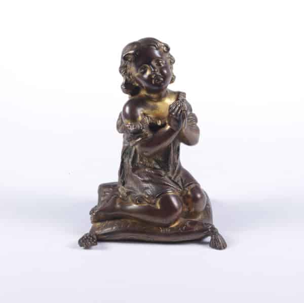 Italian Gilt Bronze Cherub c1860 Antique Art 8