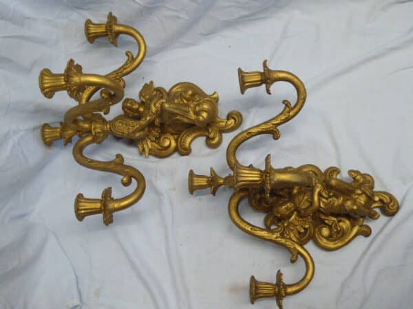 Pair of gesso sconces – 18th century gesso Antique Mirrors 3