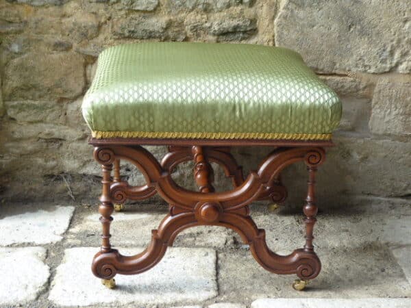 Large walnut victorian stool circa 1860 stool Antique Stools 4