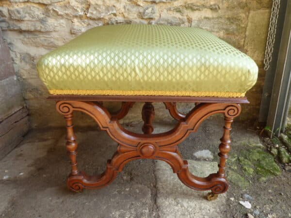 Large walnut victorian stool circa 1860