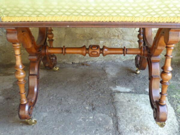 Large walnut victorian stool circa 1860 stool Antique Stools 9