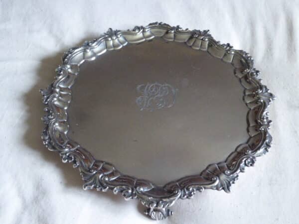 George II silver salver – 1742 – Thomas Whipham of London salver Antique Silver 3